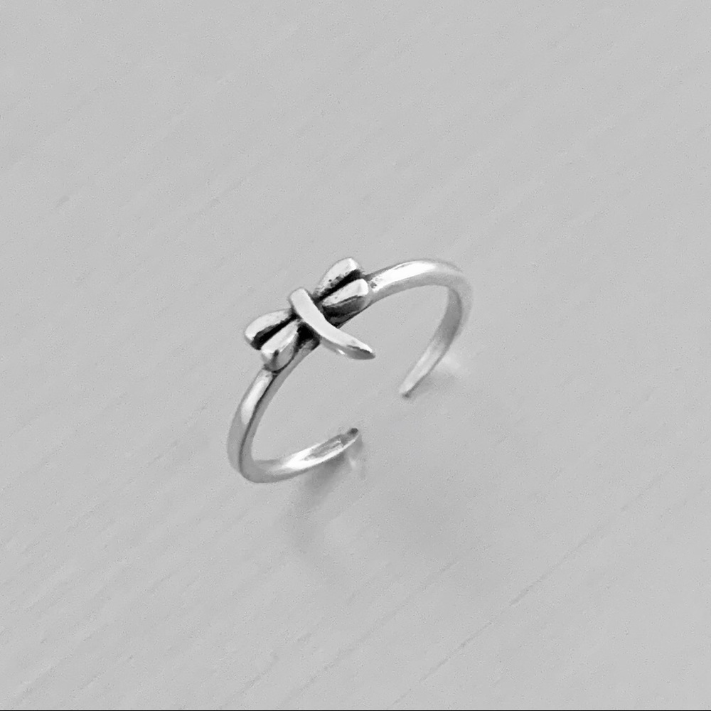 Sterling Silver Tiny Dragonfly Toe Ring - image 5